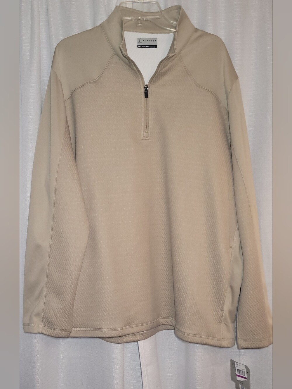 PGA Thermal Men's Half-Zip Pullover Jacket - Sand